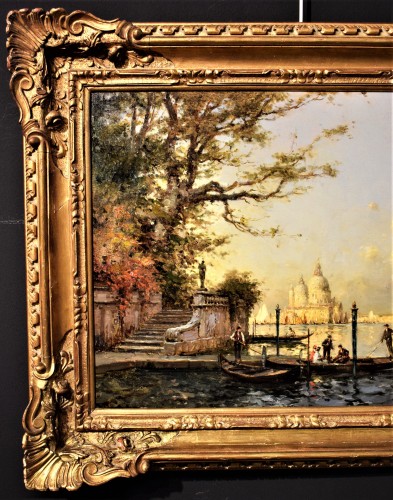 Éloi-Noël Bouvard (1875 -1957) - Pair of Venetian views, Canal Grande and Basilica della Salute - Paintings & Drawings Style 